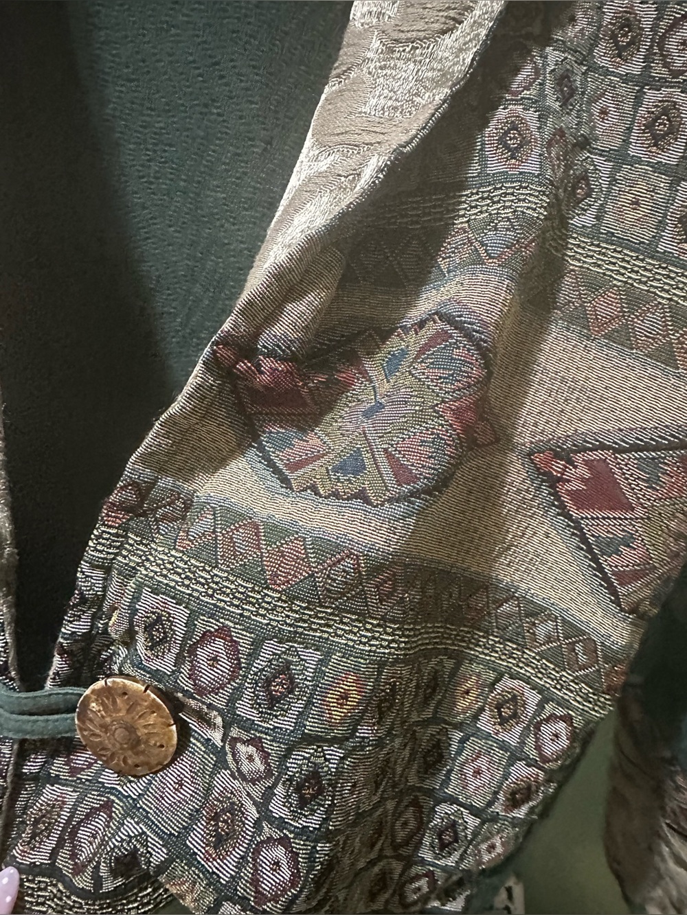 VINTAGE Early 90s Tapestry Patchwork Cropped Jacket 👩🎨🧝♀️ - Picture 9 of 12